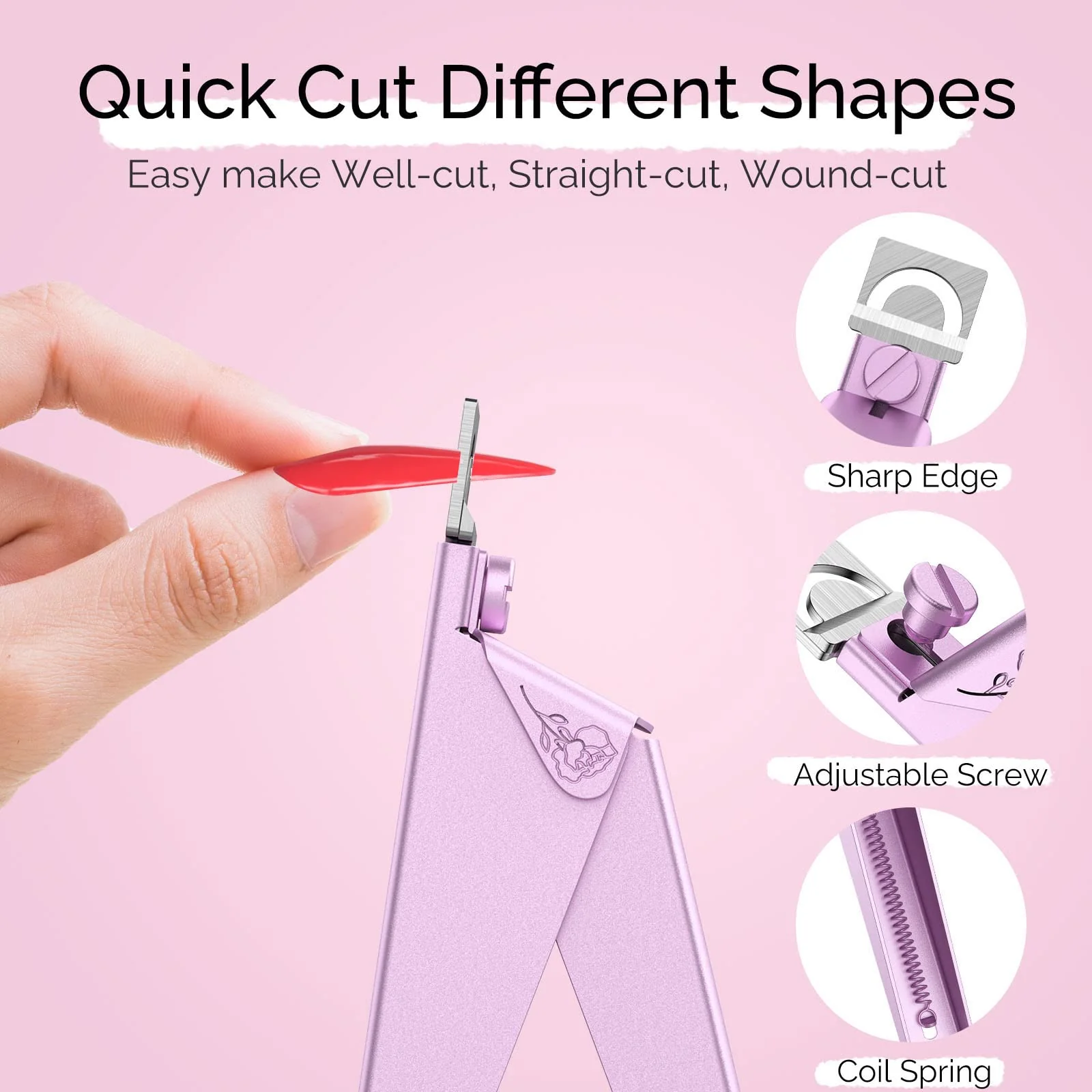 Acrylic Nail Clipper 4 in 1 Kit Pink - Image 4