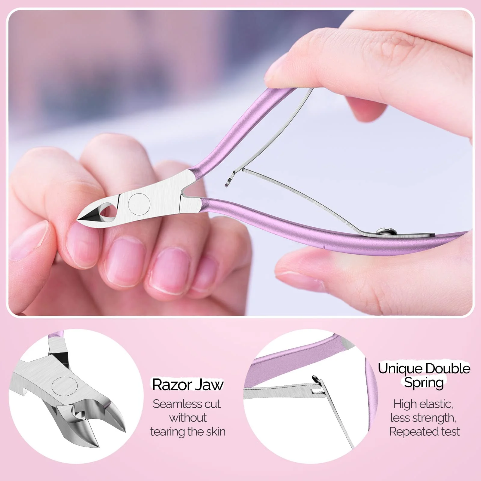 Acrylic Nail Clipper 4 in 1 Kit Pink - Image 6