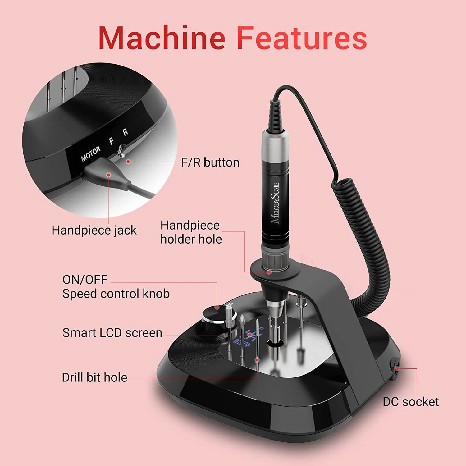 Kanon(MB420C) Rechargeable Nail Drill 35,000 RPM - Image 4