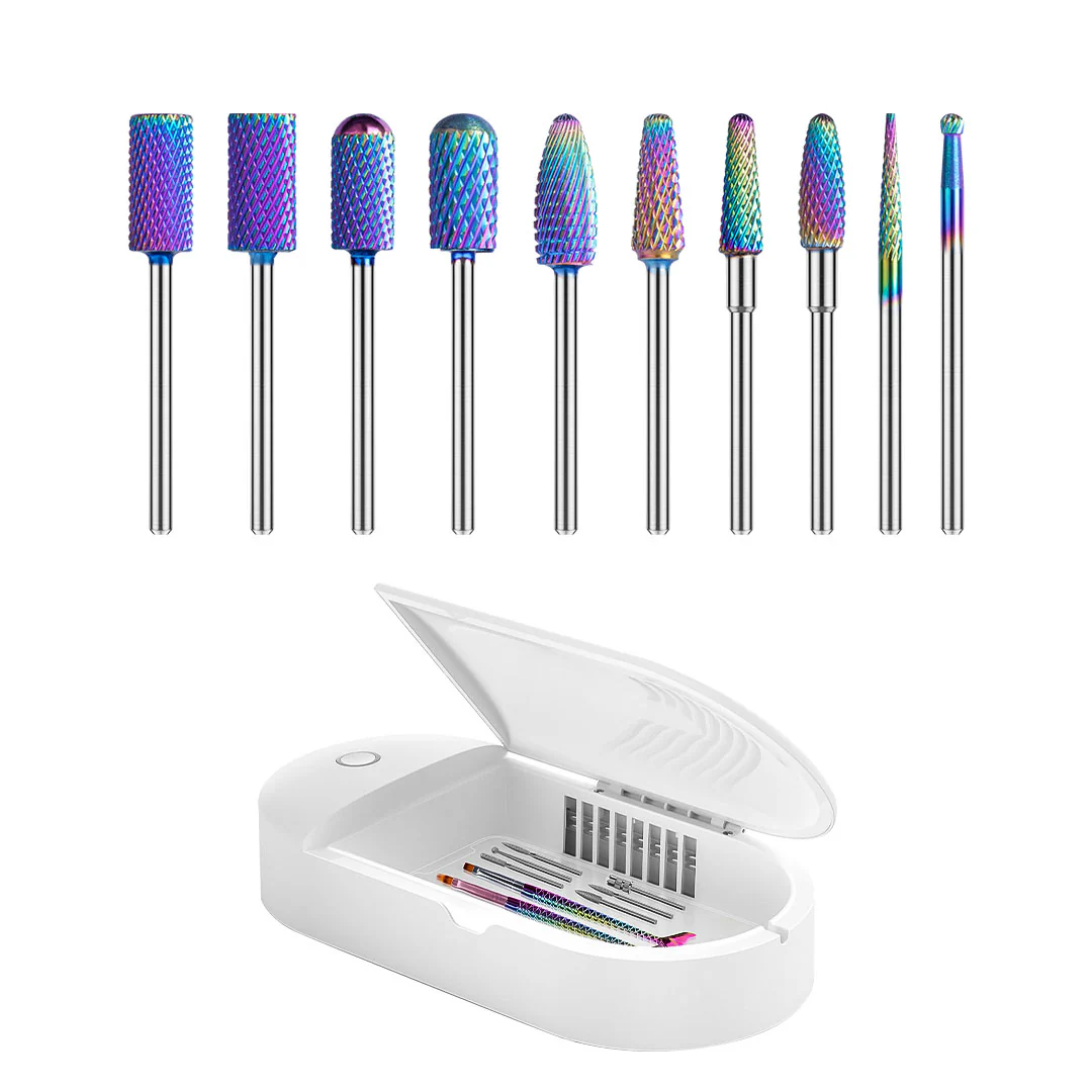 New Colorful Tungsten Carbide Nail Drill Bits Set (10pcs) - Image 8