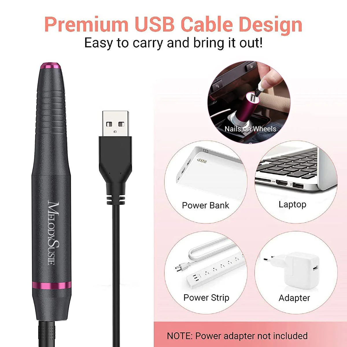 Silvia(PC150C) Pen-Shaped Portable USB Nail Drill 20,000RPM - Image 11