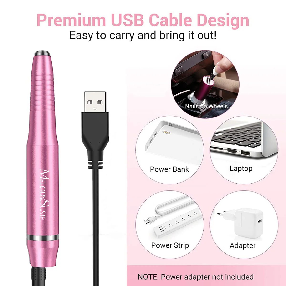 Silvia(PC150C) Pen-Shaped Portable USB Nail Drill 20,000RPM - Image 5